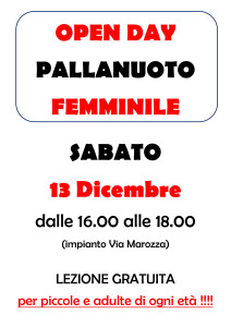 OPEN DAY PALLANUOTO FEMMINILE